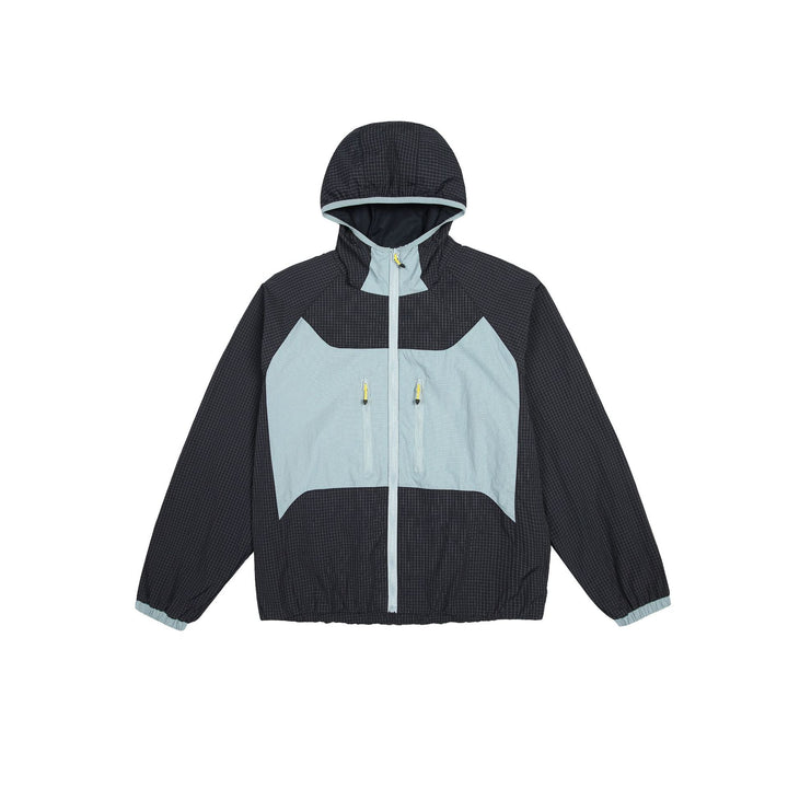 Unisex Leichte Kapuzen-Windjacke mit Ripstop‑Material, Colourblock‑Einsätzen und Fronttaschen Drune