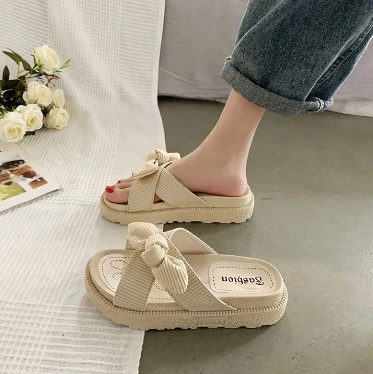 Damen luftige Sandalen mit dekorativem Schleifen-Design Drune