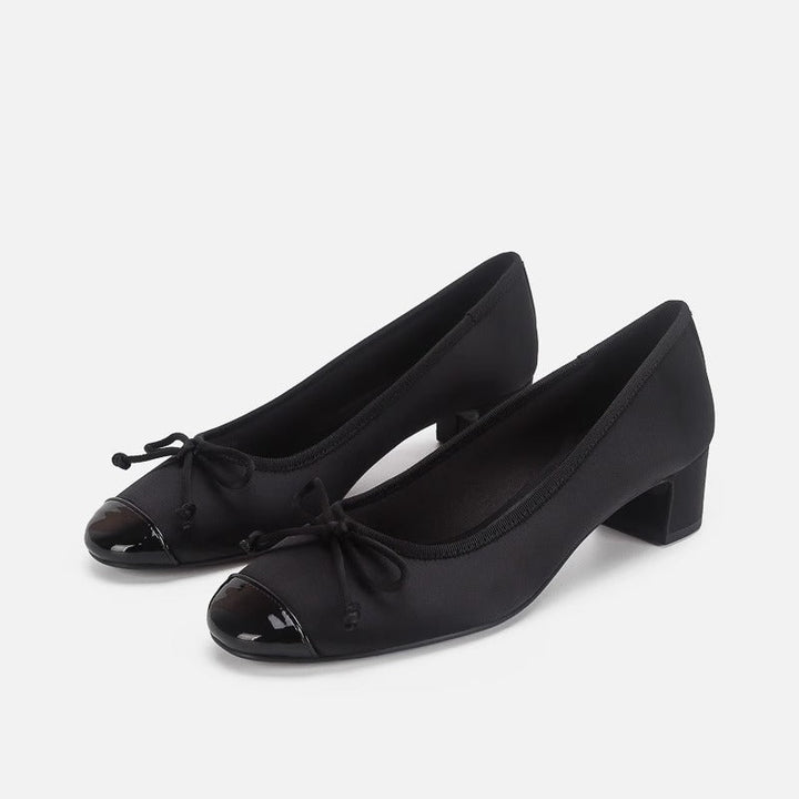 Damen Ballerinas mit elegantem Schleifendetail und glänzendem Obermaterial Drune
