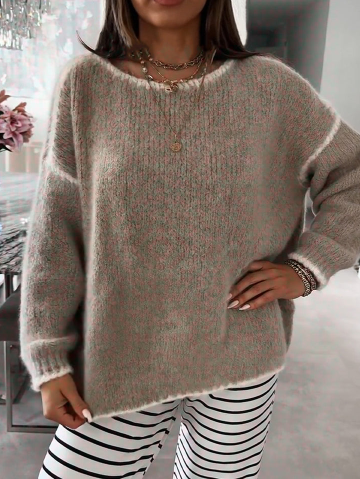 Damen Übergroßer Strickpullover mit luftigen Ärmeln Drune