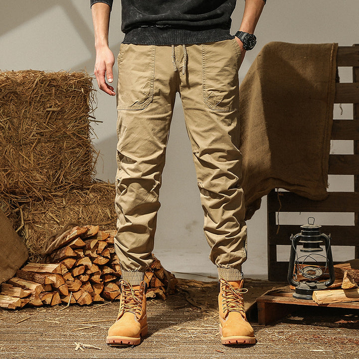 Herren Canvas‑Cargo‑Jogginghose mit elastischem Bund und Bündchen Drune