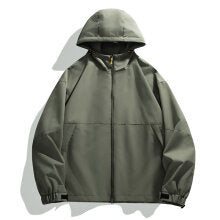 Herren Leichte Urban-Softshell Kapuzenjacke mit minimalistischer Nahtführung und verdecktem Reißverschluss Drune