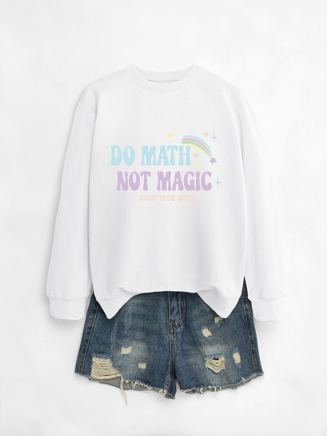 Damen lässiger Sweatshirt mit inspirierendem Mathematikmotiv Drune