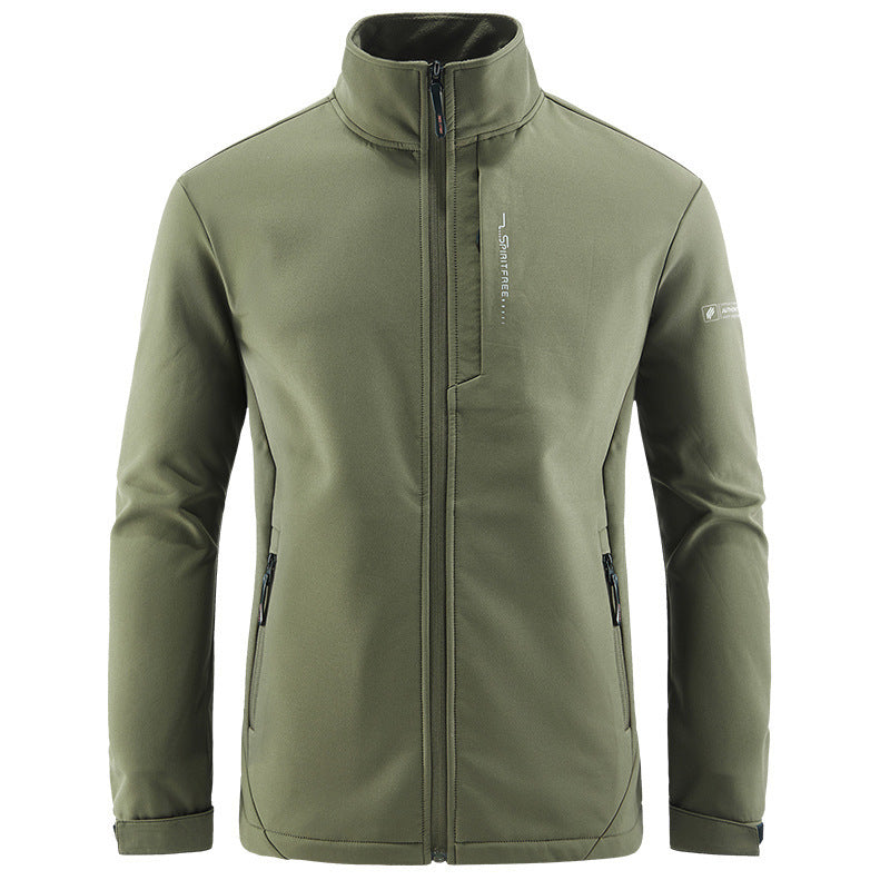 Herren Technische Softshelljacke mit winddichtem Shell, hohem Kragen und Reißverschlusstaschen Drune