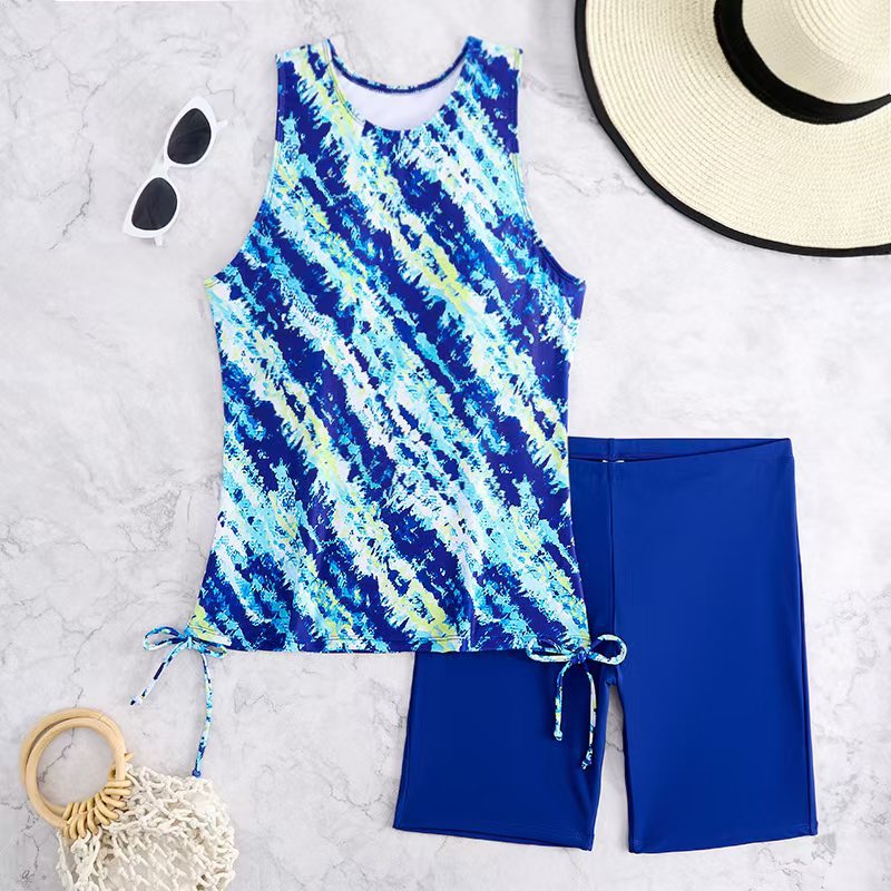 Damen Bademode-Set mit modischem Tanktop und hochtaillierten Shorts Drune