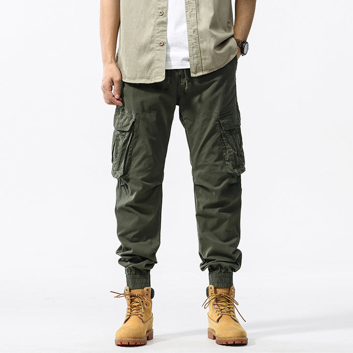 Herren Funktionale Cargo-Jogginghose mit ergonomischen Knieabnähern, Kordelbund und großvolumigen Klappentaschen Drune