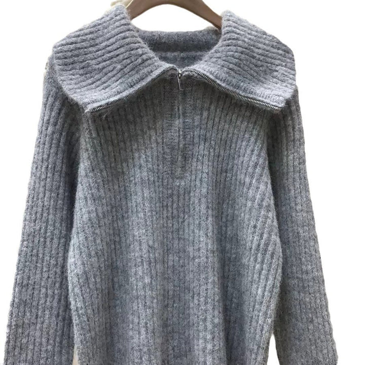 Damen Strickpullover mit weitem Ausschnitt und lässigem Schnitt Drune