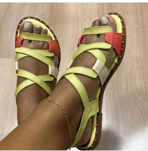 Damen Sandalen mit geflochtenem Riemendesign und bequemem Fußbett Drune