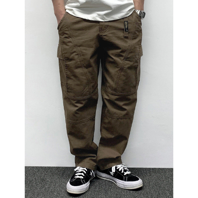 Herren Lässige Baggy-Cargo-Hose mit Knieabnähern, Multitaschen und Workwear-Details Drune