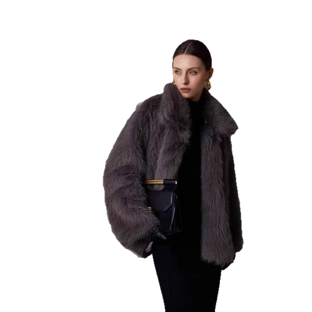 Damen Kurze Boxy‑Kunstpelzjacke mit extraweichem Hochflor und voluminösem Schalkragen Drune