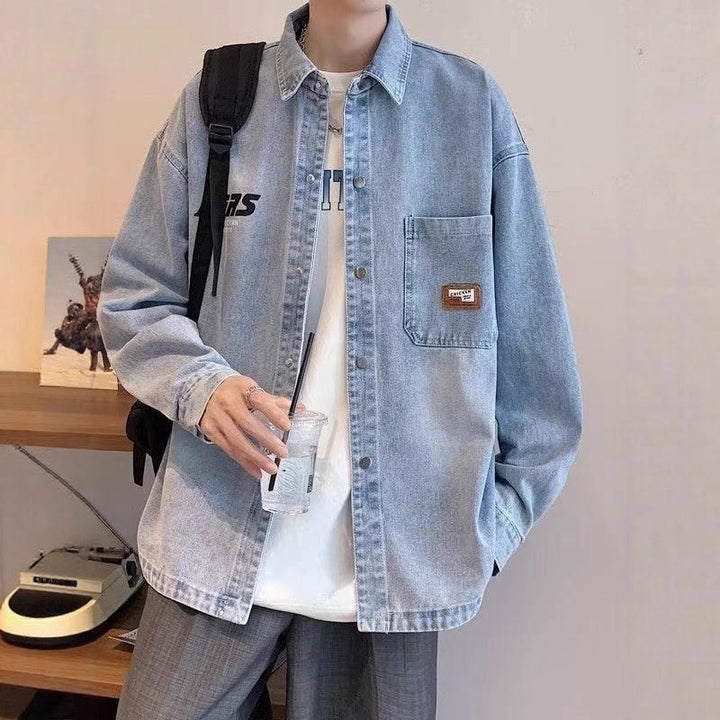 Herren Lässige Denim-Jacke Drune
