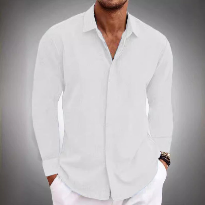 Herren Langarmhemd mit feiner Textur und elegantem Schnitt Drune
