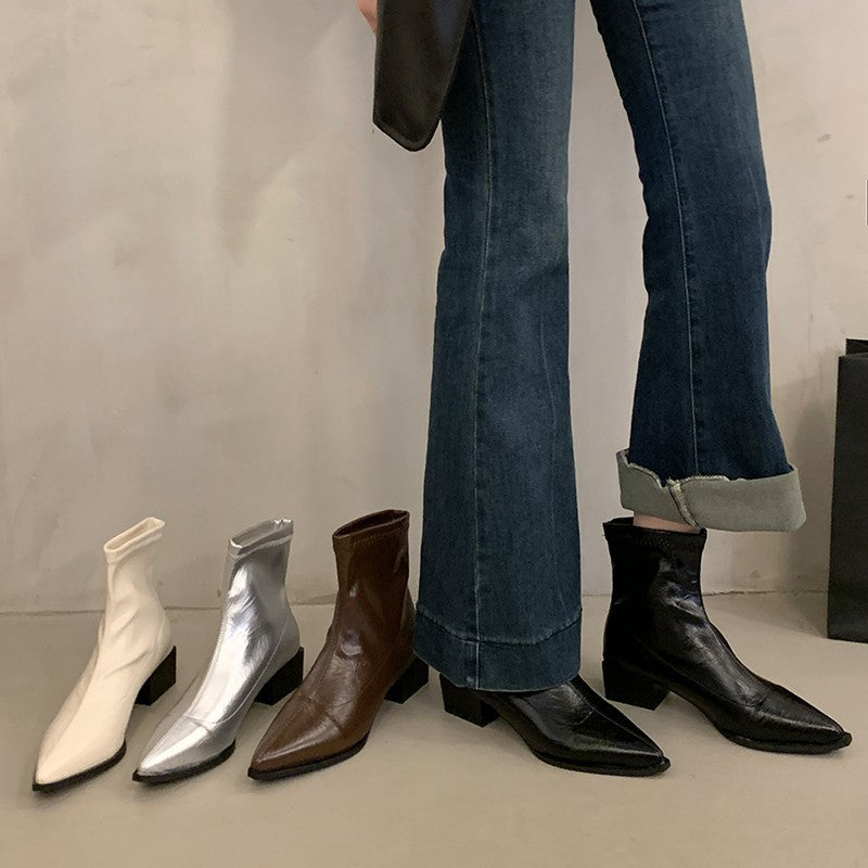 Damen Modische und elegante Stiefeletten Drune