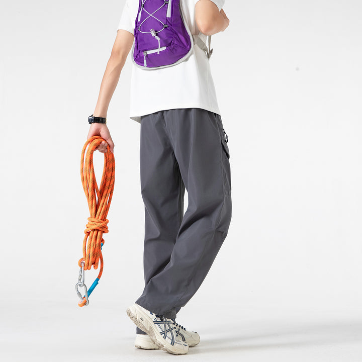 Herren Weite Utility-Cargohose mit verstärkten Kniepassen, Zipper- und Klappfächern Drune