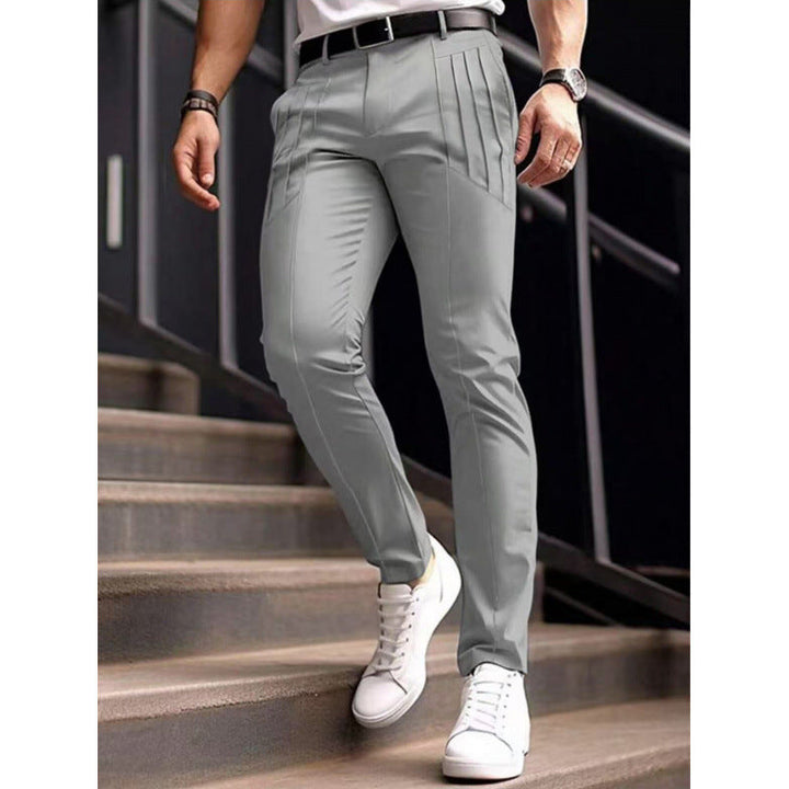 Herren stylische Slim-Fit Anzughose mit plissiertem Design Drune