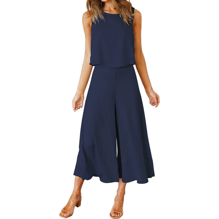 Damen bequemer Jumpsuit mit weitem Bein und schulterfreiem Design Drune