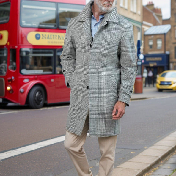 Herren modischer Trenchcoat mit praktischen Taschen und modernem Schnitt Drune