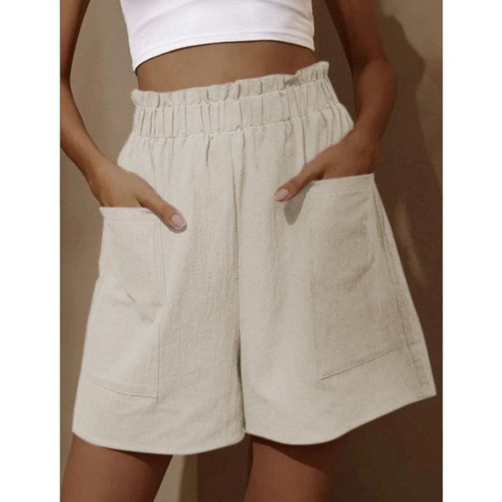Drune | Shorts aus Baumwolle und Leinen mit hoher Taille für Damen
