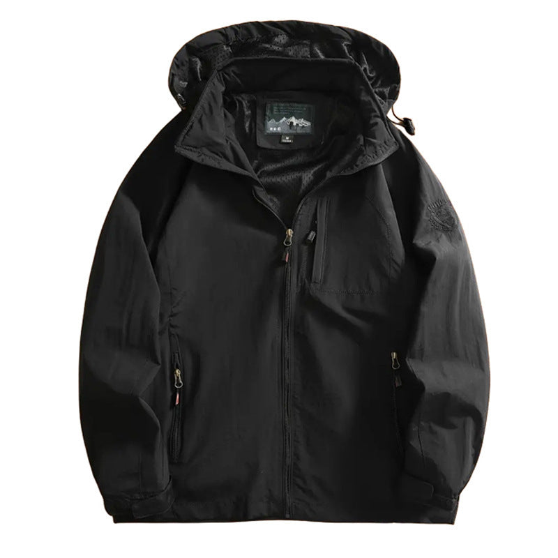 Herren nan leichte Outdoorjacke Windbreaker mit wasserabweisender Beschichtung und atmungsaktivem Meshfutter Drune