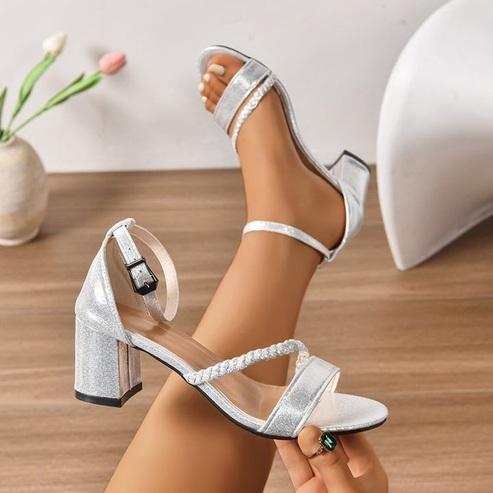 Damen Glamouröse Blockabsatzsandalen Drune