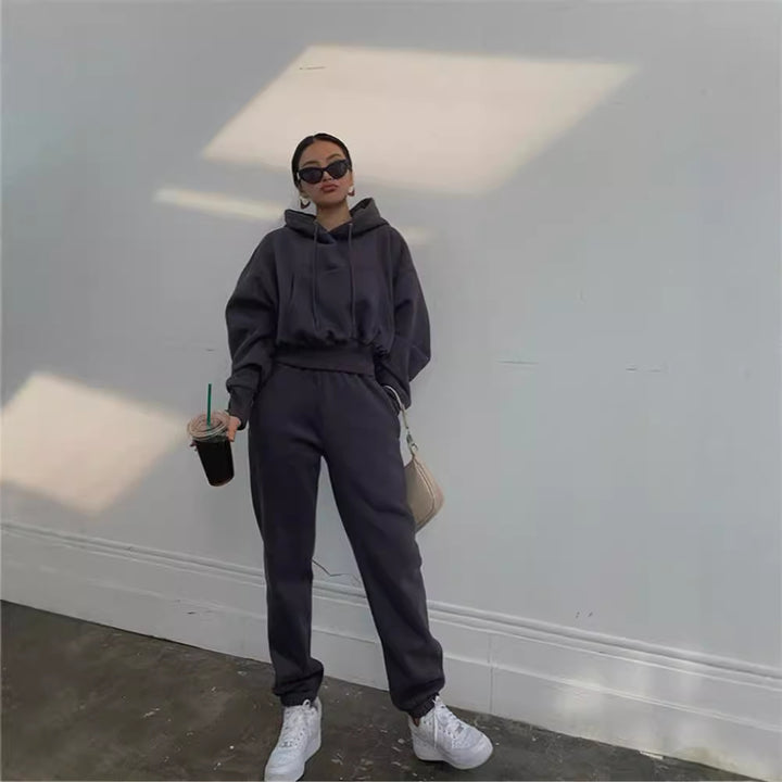 Damen lässiges Sweatshirt und Jogginghose-Set Drune