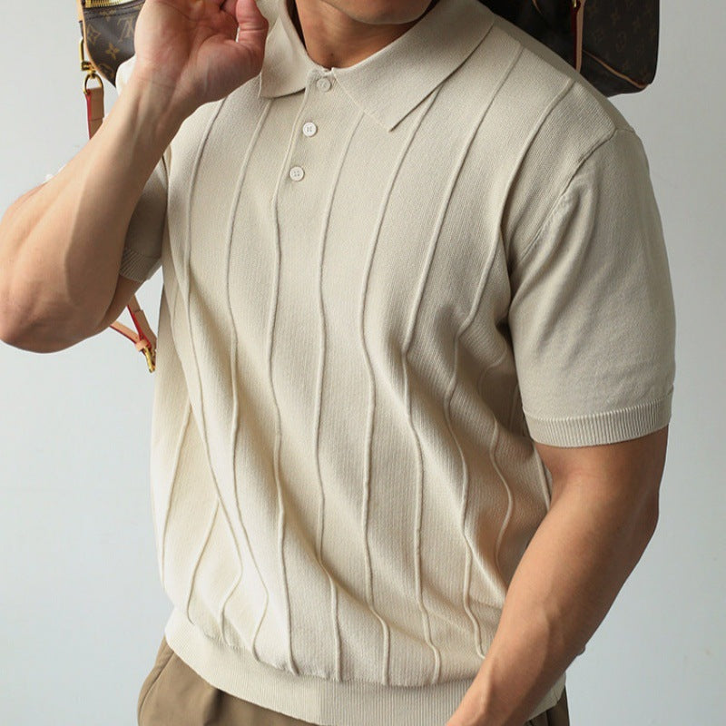 Herren Kurzarm Poloshirt mit Struktur Drune