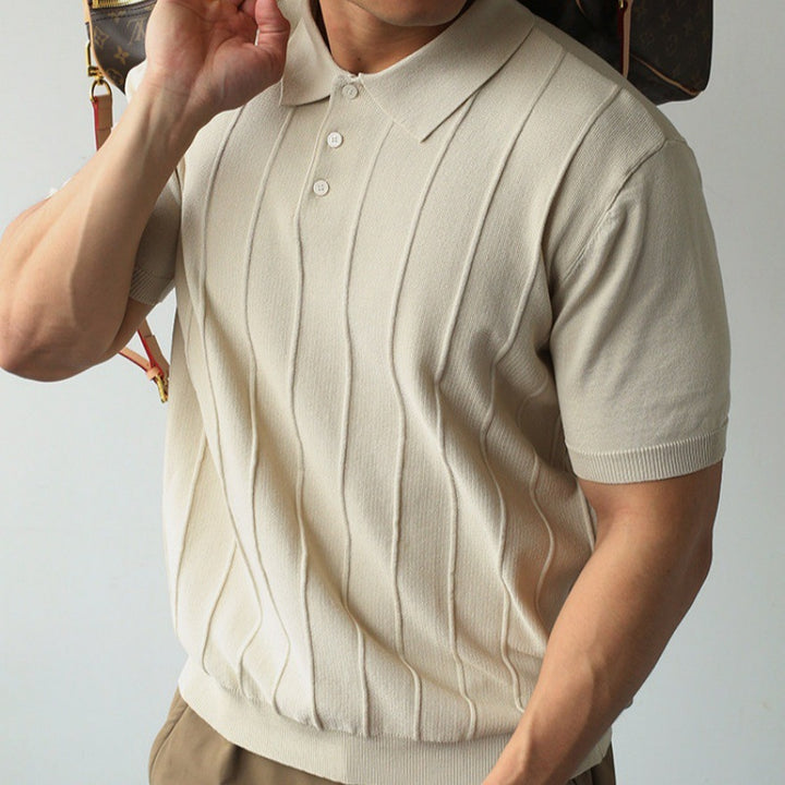 Herren Kurzarm Poloshirt mit Struktur Drune