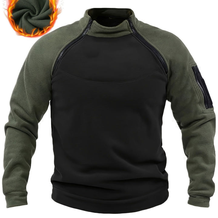 Herren Technischer Fleece-Pullover mit winddichter Frontpaneel und Armtasche Drune