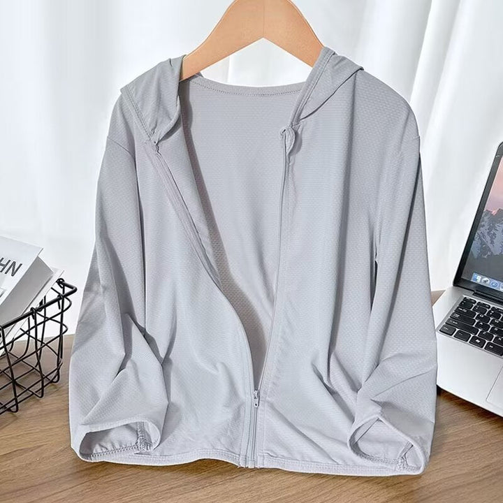 Unisex nan leichte Kapuzenjacke mit atmungsaktiver Netzstruktur und durchgehendem Reißverschluss Drune