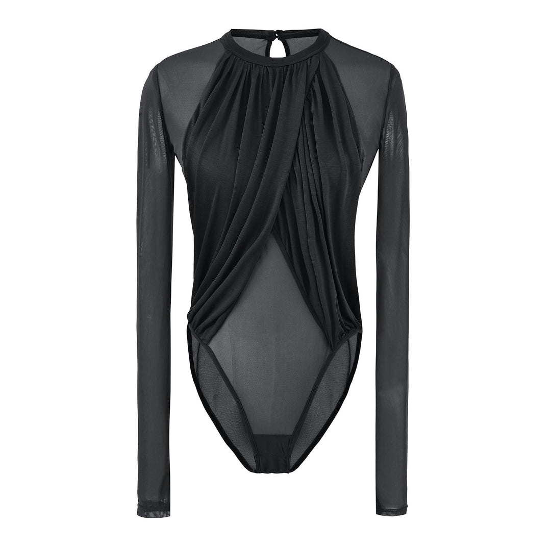 Damen Drapiertes Mesh-Body mit geraffter Vorderpartie Drune