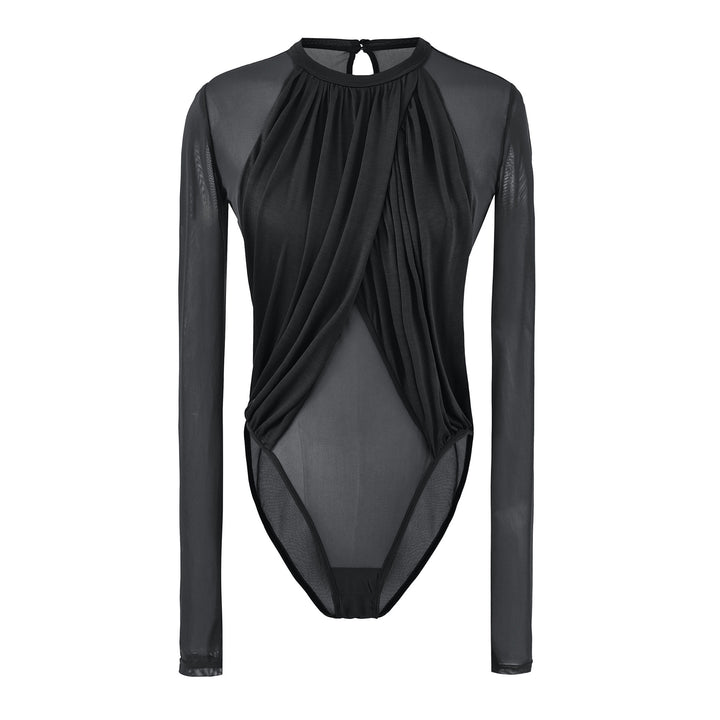 Damen Drapiertes Mesh-Body mit geraffter Vorderpartie Drune