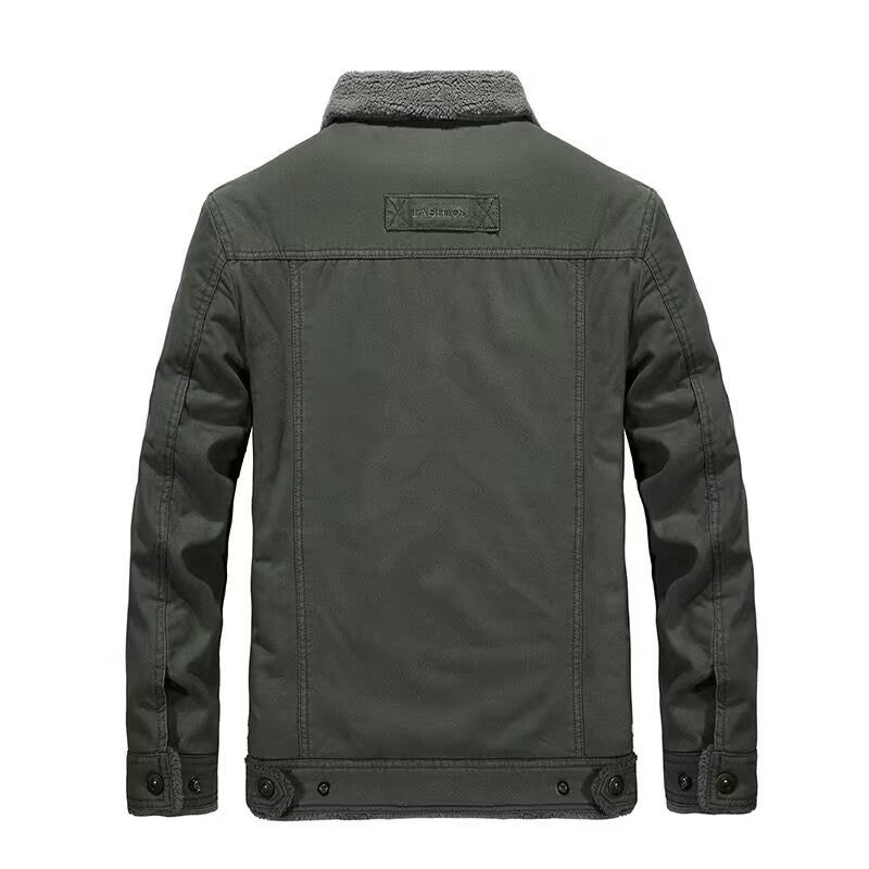 Herren wattierte Sherpa-Canvas Feldjacke mit Teddyfutter und Thermoisolierung Drune
