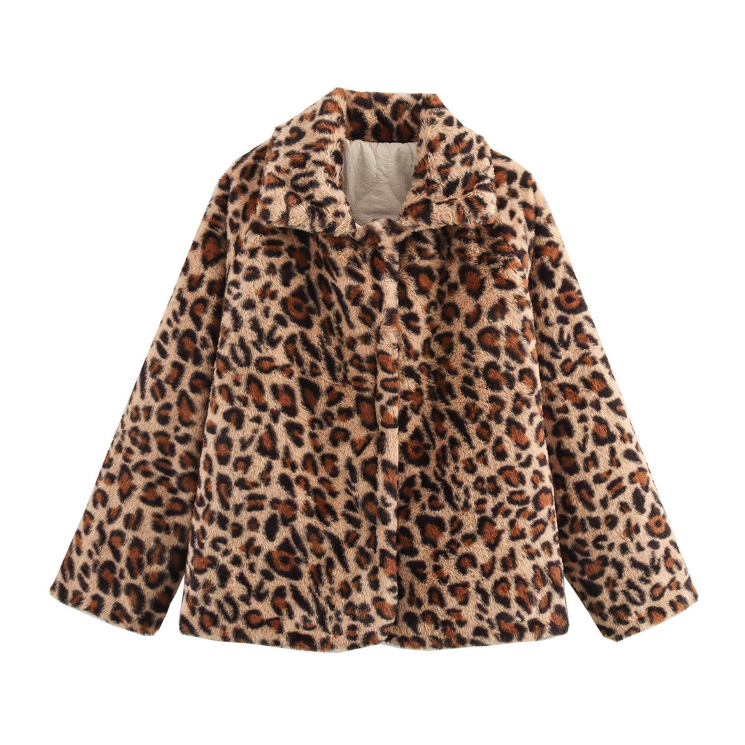 Damen gesteppte Jacke mit kuscheligem Leo-Kragen und praktischen Taschen Drune