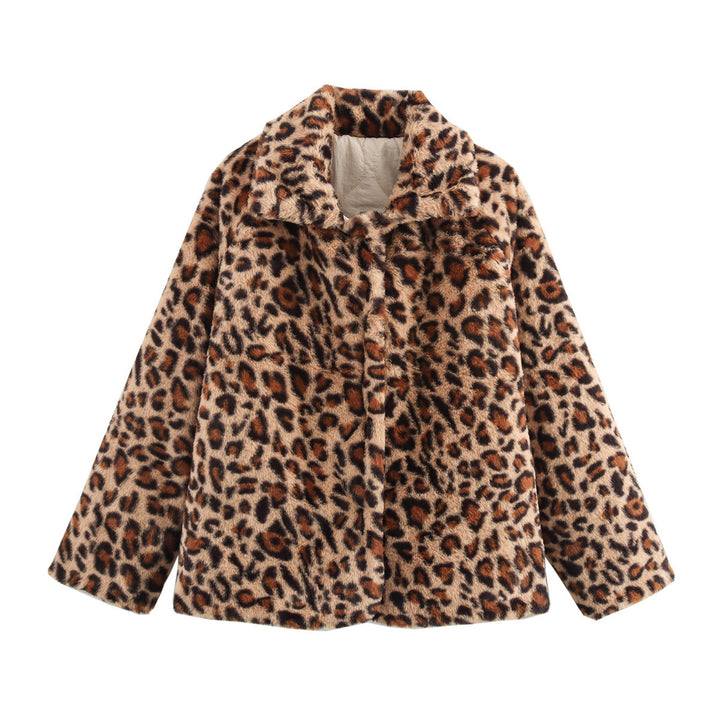 Damen gesteppte Jacke mit kuscheligem Leo-Kragen und praktischen Taschen Drune