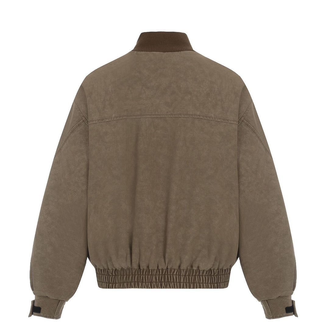 Herren Kurzboxy Blouson aus Cordstoff mit hohem Rippkragen und elastischem Saum Drune