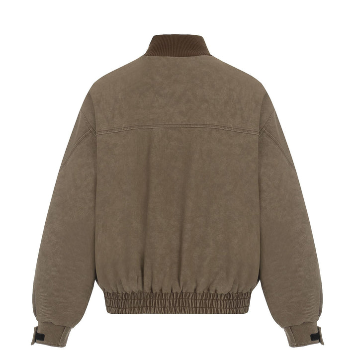 Herren Kurzboxy Blouson aus Cordstoff mit hohem Rippkragen und elastischem Saum Drune