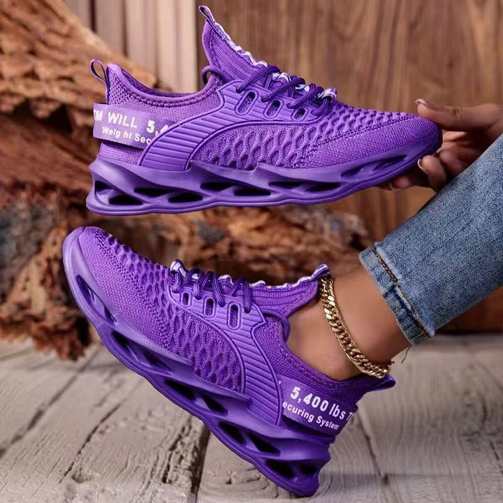 Damen Luftkissen-Sneaker mit transparenter Luftsohle und gestricktem Oberschuh Drune