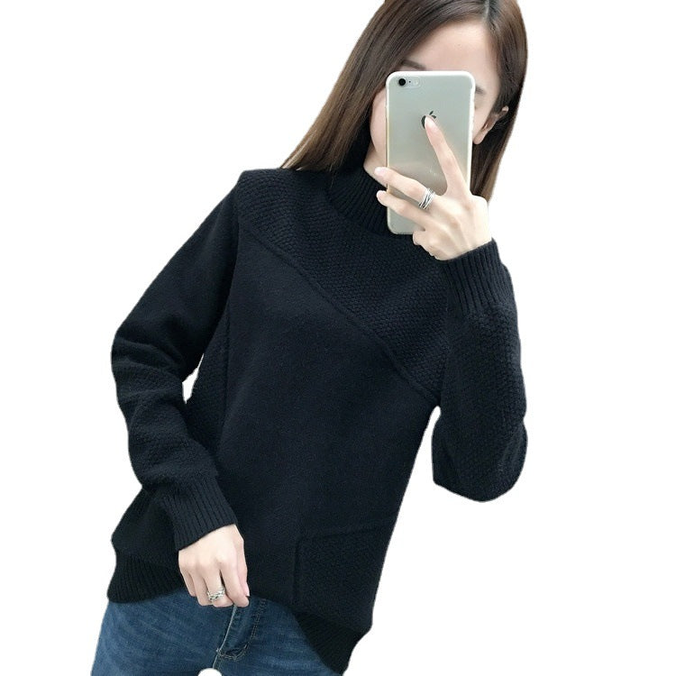 Damen Kuscheliger Pullover mit strukturiertem Design und hohen Kragen Drune