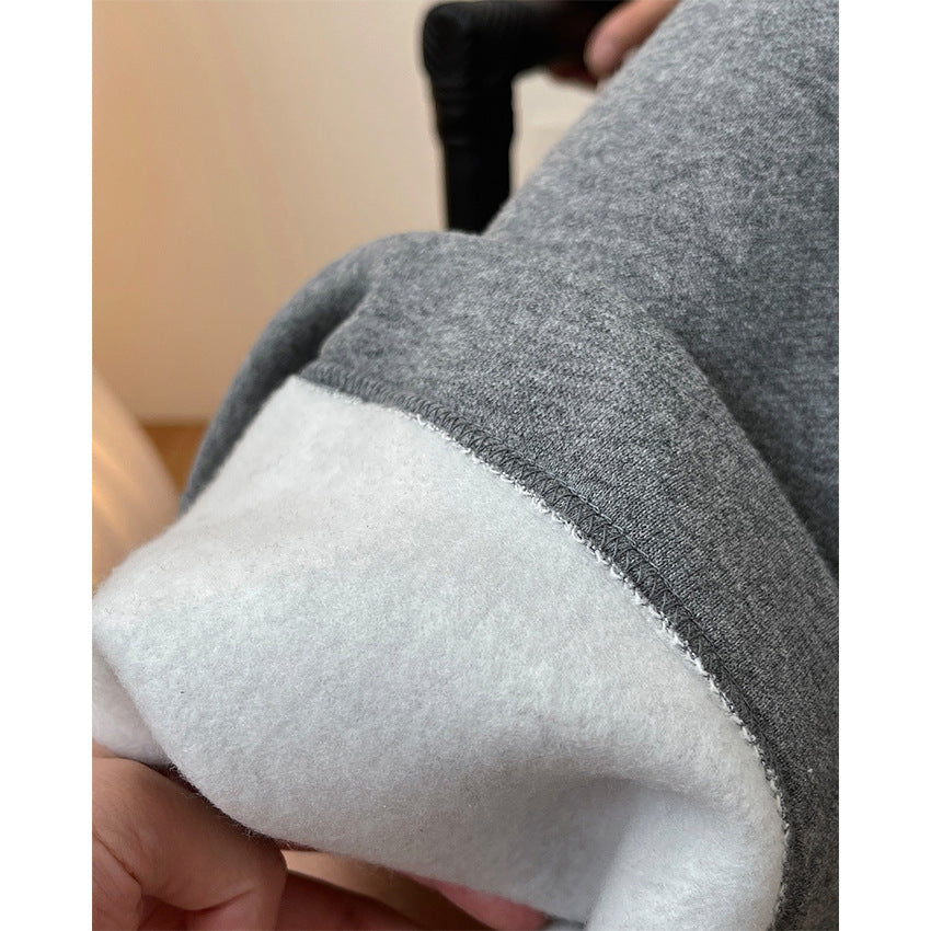 Damen Extraweite Palazzosweathose aus Baumwoll-Fleece mit Tunnelzug und Eingrifftaschen Drune