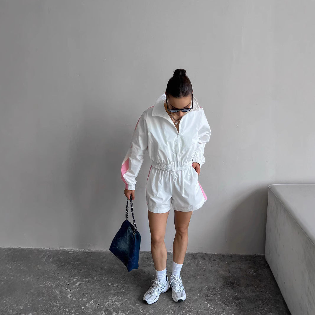 Damen Sportliche Kurzjacke mit elastischem Bund Drune