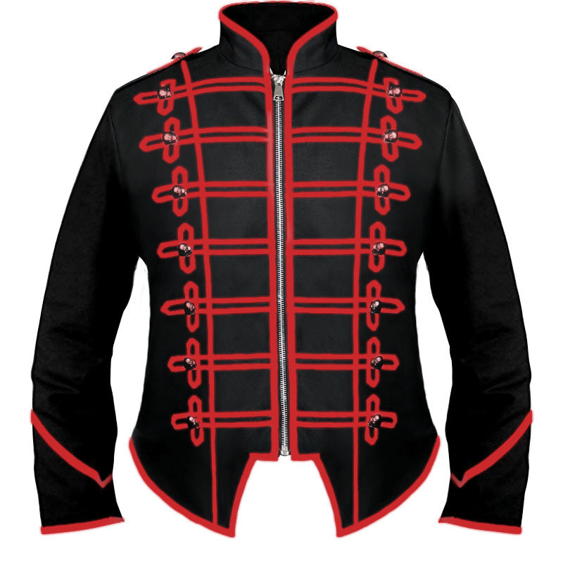 Herren nan militärische Paradejacke mit Zierkordeln und Stehkragen Drune