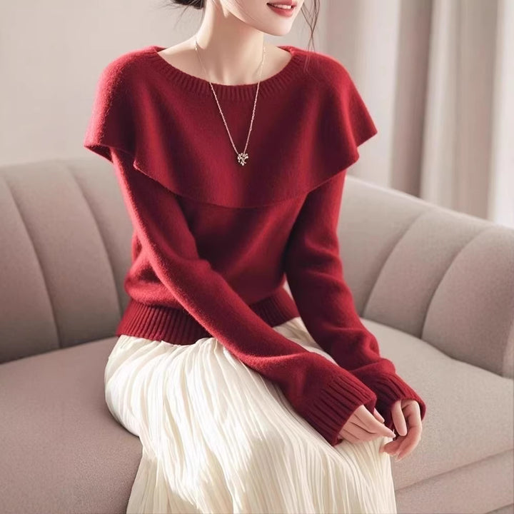 Damen Pullover mit lässigem Schalkragen Drune