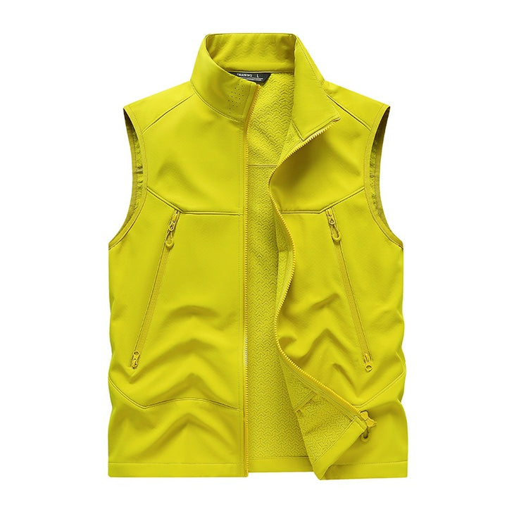 Herren Wasserabweisende Softshell-Weste mit Stehkragen, Reißverschlusstaschen & Atmungsaktivem Futter Drune