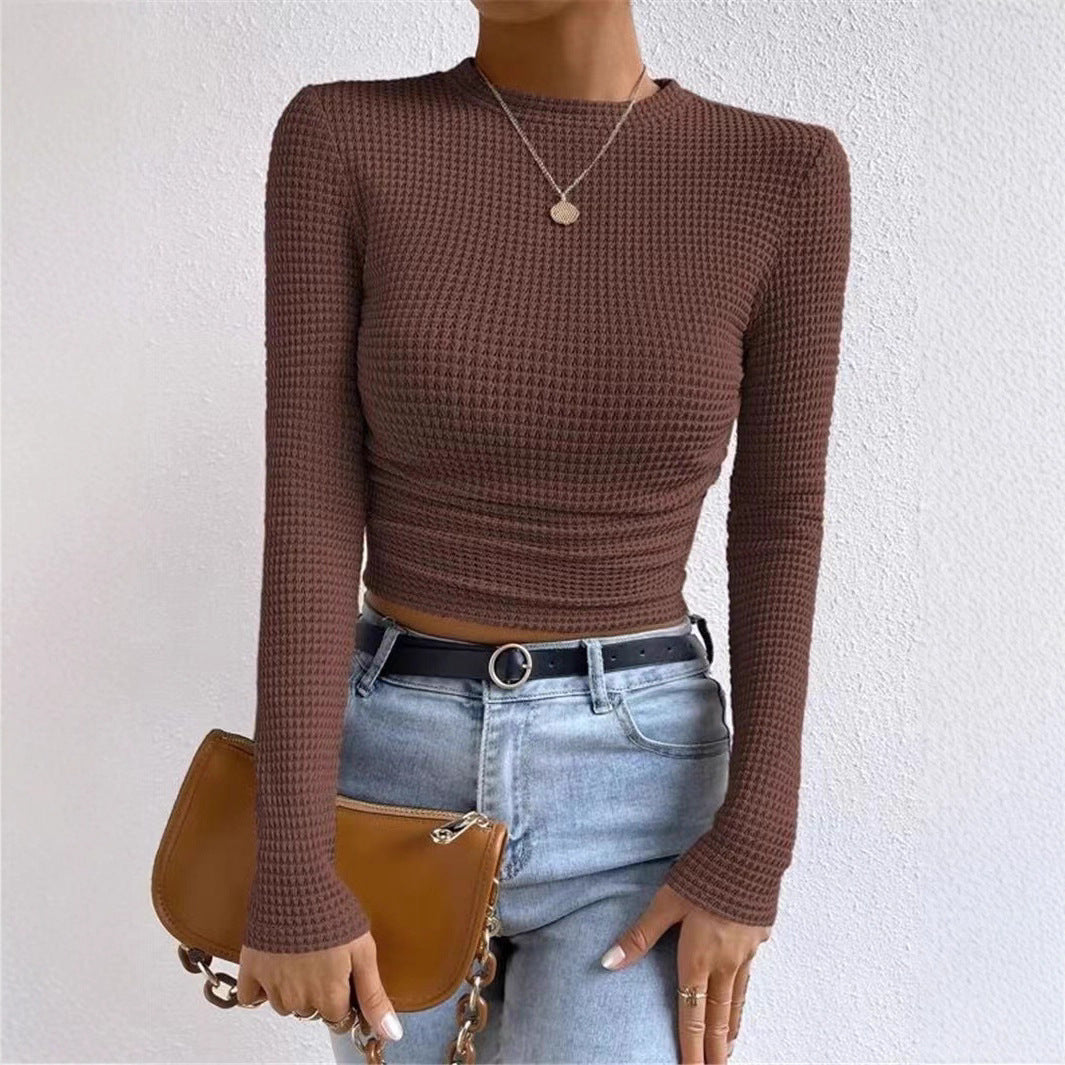 Damen Langarm Shirt aus strukturiertem Waffelstoff Drune