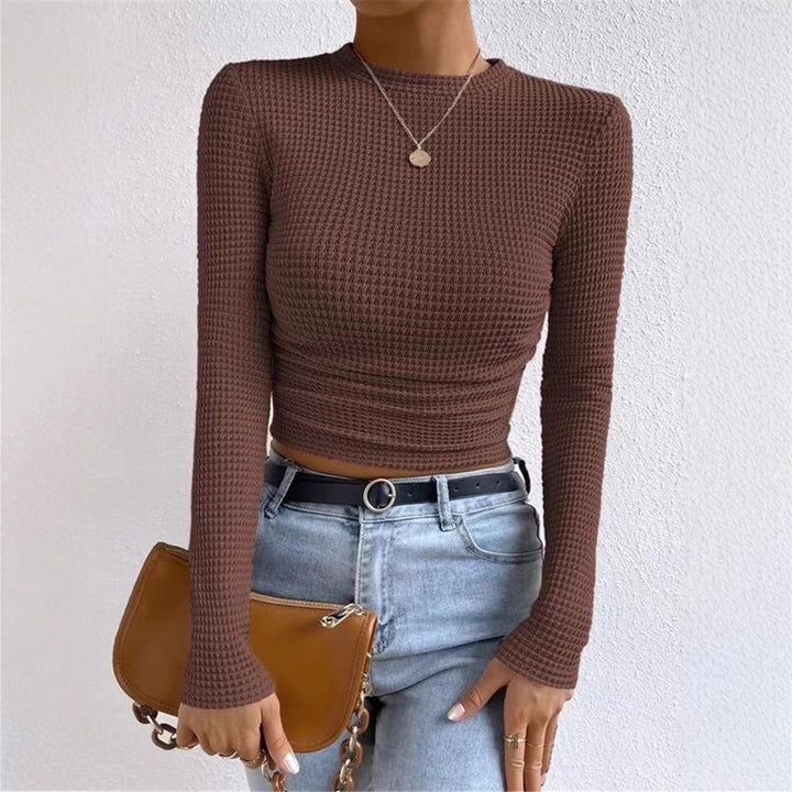 Damen Langarm Shirt aus strukturiertem Waffelstoff Drune