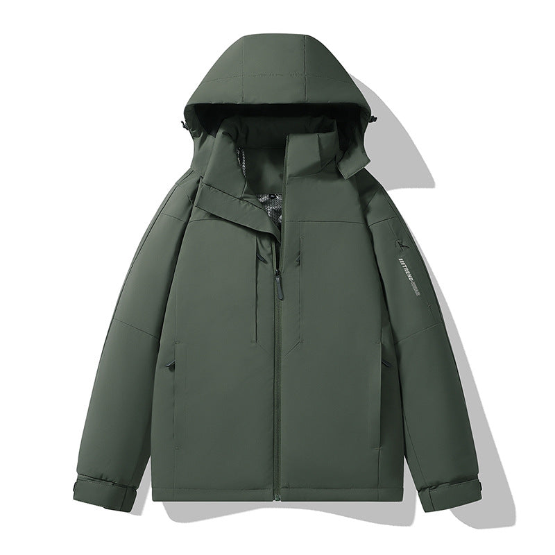 Herren Isolierte Kapuzen-Thermojacke im technischen Outdoorstil Drune