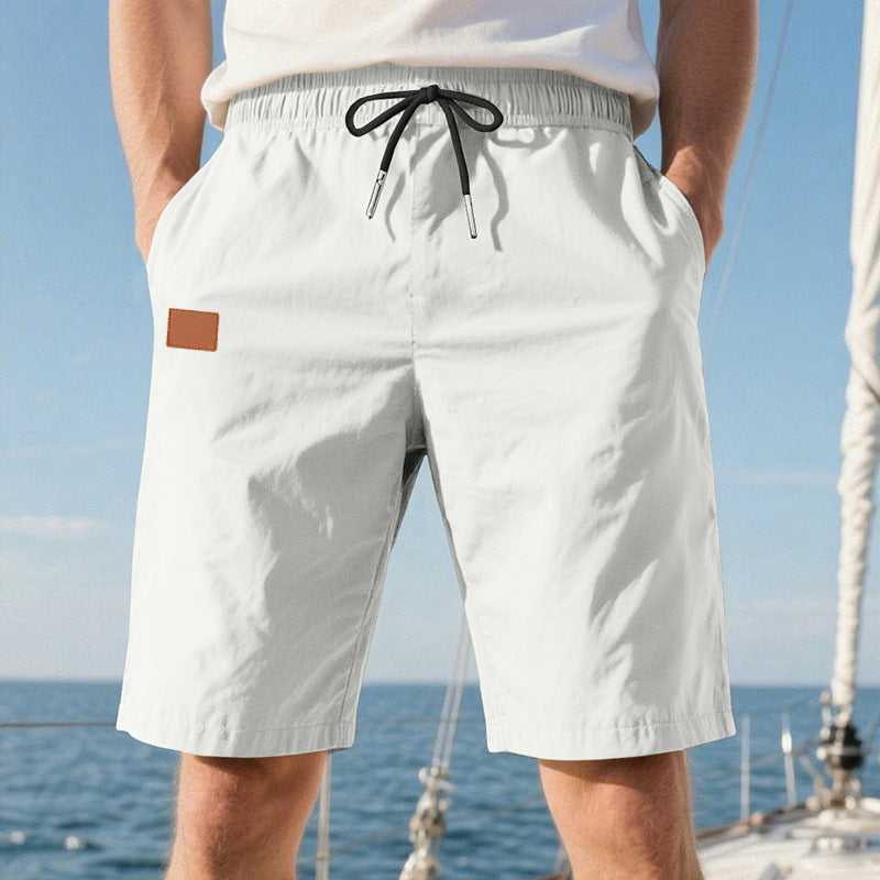 Herren nan schnelltrocknende Badeshorts im Bermuda-Schnitt mit elastischem Bund und Kordelzug Drune