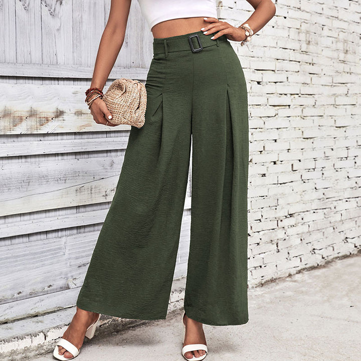 Damen Weitgeschnittene Hose mit Taillenkordel Drune