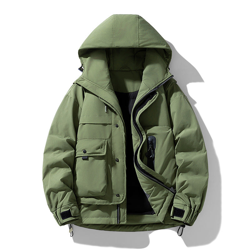 Herren wattierte Kapuzen-Fieldjacke mit Multifunktionstaschen Drune