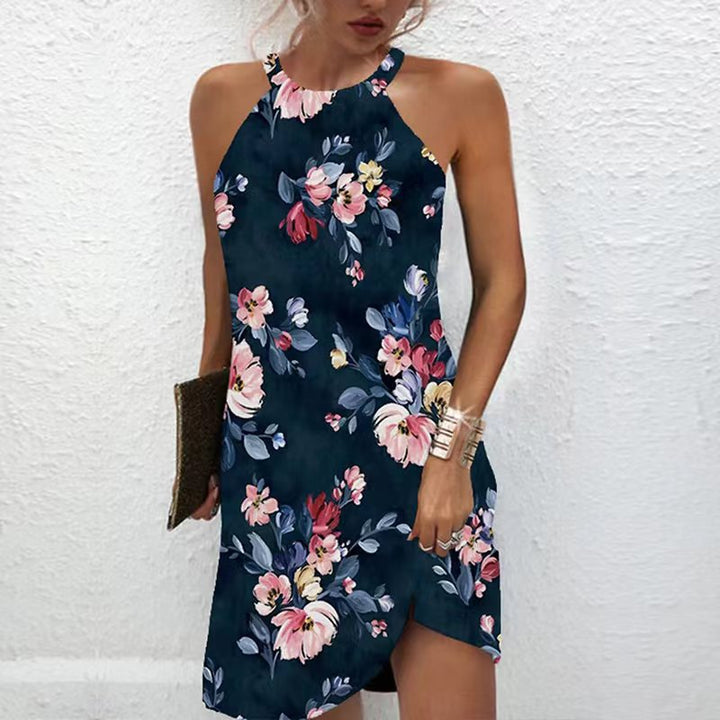 Damen kurzes Sommerkleid mit floralen Mustern Drune